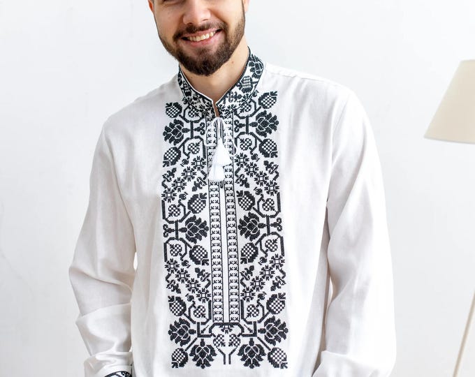 Ukrainian Vyshyvanka | Men's Embroidered Shirt | Вишиванка | Ukraine Vintage Sorochka Gift for Him | Handmade Ukrainian Clothing (70)