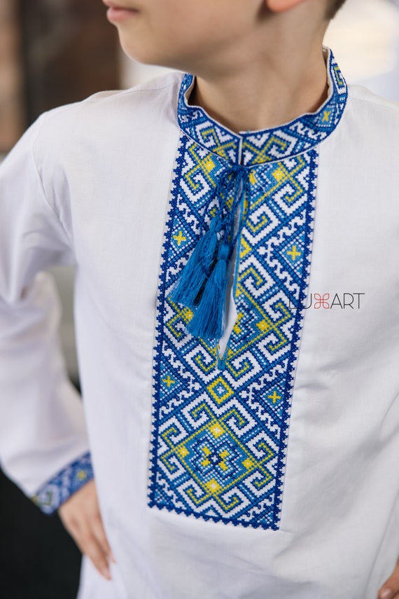Embroidered Vyshyvanka Shirt for Boys | Ukrainian Embroidery Shirt | Traditional Ukrainian Style Gift in Stock in USA | Вишиванка у США (42)