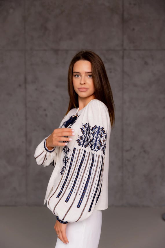 Ukrainian Embroidered Blouse for Women | Ethno Vintage Women's Vyshyvanka Shirt | Sorochka Vyshyta | Vyshyvanka Gift USA | Вишиванка