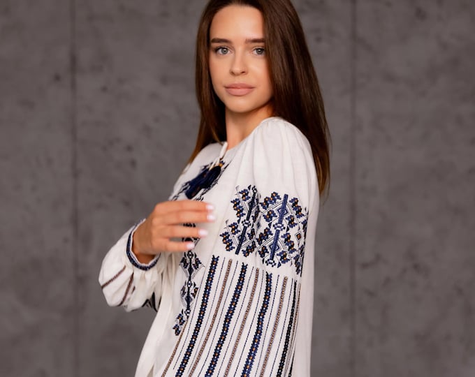Embroidered Ukrainian Vyshyvanka Blouse | Boho Folk Shirt