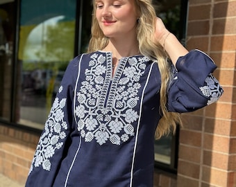 Ukrainian Embroidered Blouse for Women | Ethno Vintage Women's Vyshyvanka Shirt | Sorochka Vyshyta | Vyshyvanka Gift USA | Вишиванка (79)