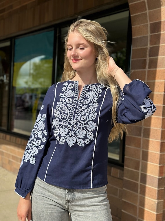 Ukrainian Embroidered Blouse for Women | Ethno Vintage Women's Vyshyvanka Shirt | Sorochka Vyshyta | Vyshyvanka Gift USA | Вишиванка (79)