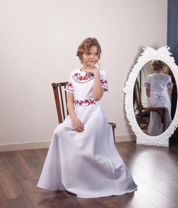 Embroidered Vyshyvanka Dress for Girls | Ukrainian Embroidery Dress | Traditional Ukrainian Style in Stock in USA | Вишиванка у США