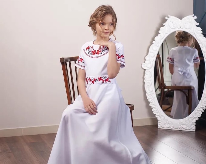 Embroidered Vyshyvanka Dress for Girls | Traditional Ukrainian Style