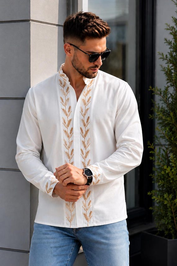 Men's Ukrainian Vyshyvanka Shirt | Embroidered Sorochka, in USA Clothing