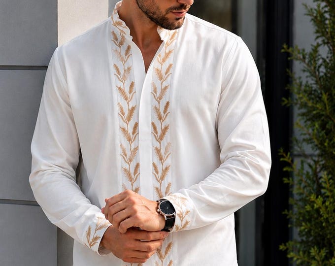 Men's Ukrainian Vyshyvanka Shirt | Embroidered Sorochka, in USA Clothing