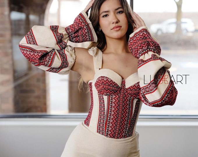 Corset | Embroidered Ukrainian Corsets in USA | Gift for Her | Handmade Present for Women | Вишитий Корсет | Ukraine Vyshyvanka (4)