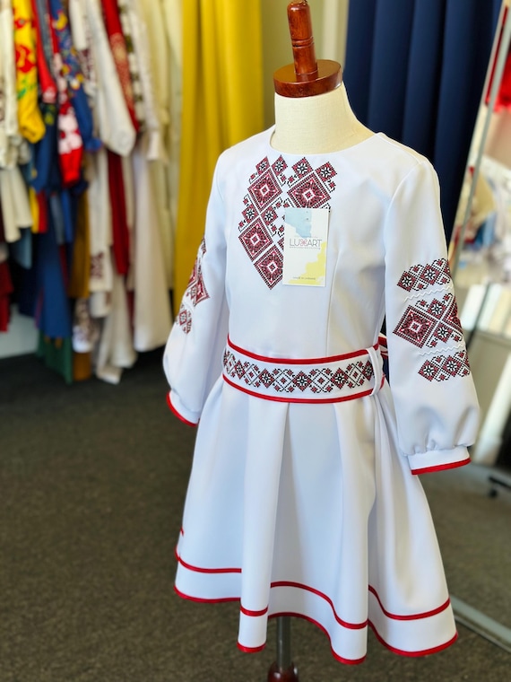 Embroidered Vyshyvanka Dress for Girls | Ukrainian Embroidery Dress | Traditional Ukrainian Style in Stock in USA | Вишиванка у США