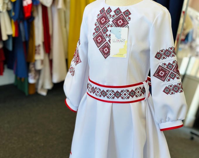 Embroidered Vyshyvanka Dress for Girls | Ukrainian Embroidery Dress | Traditional Ukrainian Style in Stock in USA | Вишиванка у США