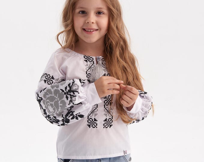 Embroidered Vyshyvanka Blouse for Girls | Ukrainian Embroidery Shirt | Traditional Ukrainian Style in Stock in USA | Вишиванка у США
