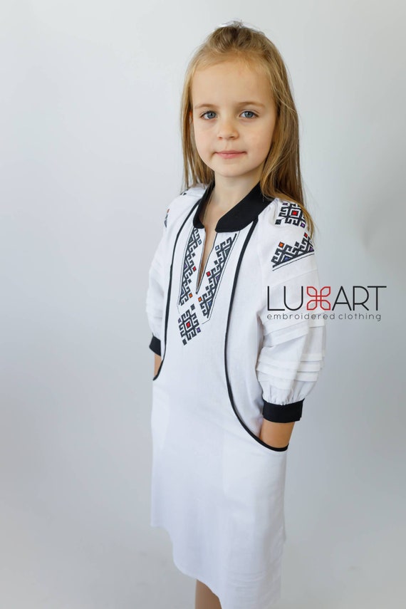 Embroidered Vyshyvanka Dress for Girls | Ukrainian Embroidery Dress | Traditional Ukraine Style in Stock in USA | Вишиванка у США