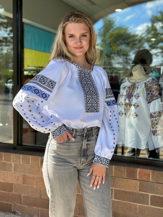 Ukrainian Embroidered Blouse for Women | Ethno Vintage Women's Vyshyvanka Shirt | Sorochka Vyshyta | Vyshyvanka Gift USA | Вишиванка (76)