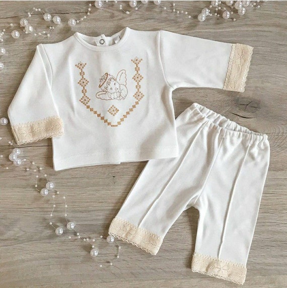 Baptism Outfit for Baby Boy | Embroidered Christening Suit | Baby Boy Formal Wear | Baptism Ceremony Clothing | Newborn Blessing Gift (5)