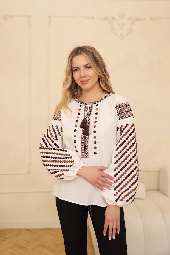 Ukrainian Embroidered Blouse | Traditional Vyshyvanka Shirt (USA Stock)