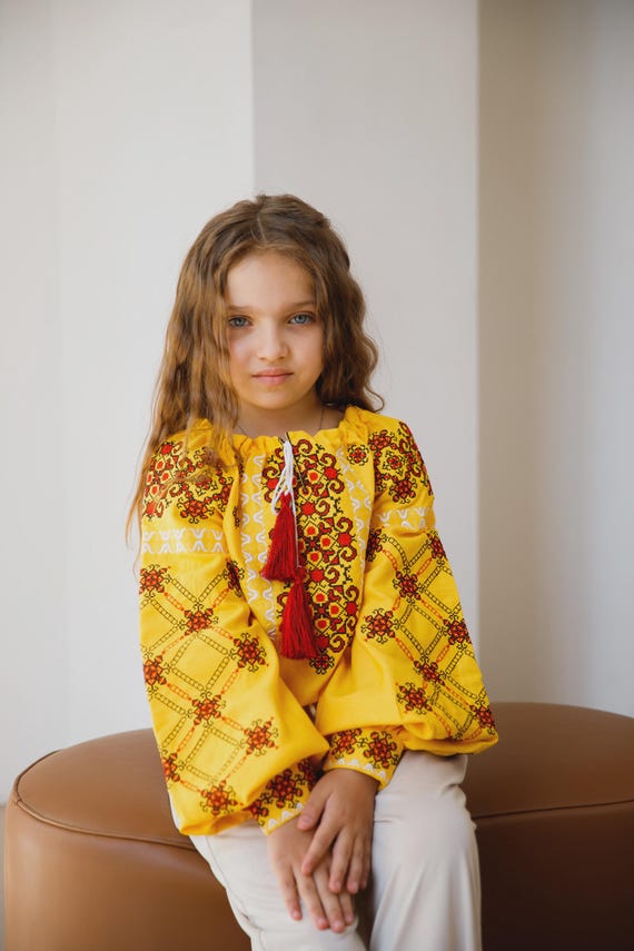 Embroidered Vyshyvanka Blouse for Girls | Ukrainian Embroidery Shirt | Traditional Ukrainian Style in Stock in USA | Вишиванка у США (7)