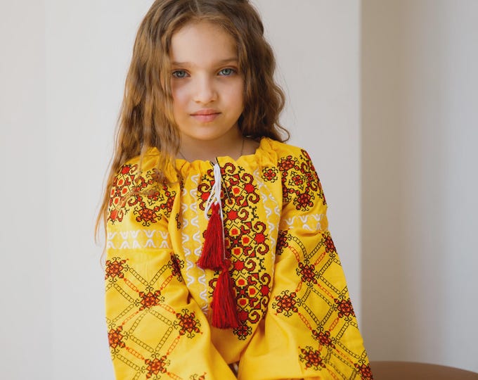 Embroidered Vyshyvanka Blouse for Girls | Ukrainian Embroidery Shirt | Traditional Ukrainian Style in Stock in USA | Вишиванка у США (7)