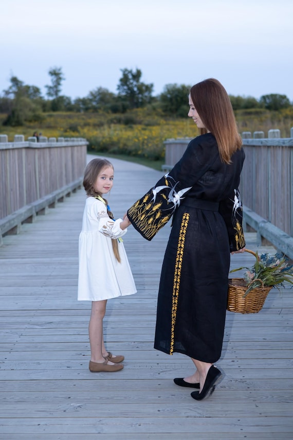 Ukrainian Vyshyvanka Dress | Ukraine Embroidered Dress in USA | Handmade Traditional Ukraine-Style Boho Embroidery Gift | Вишиванка