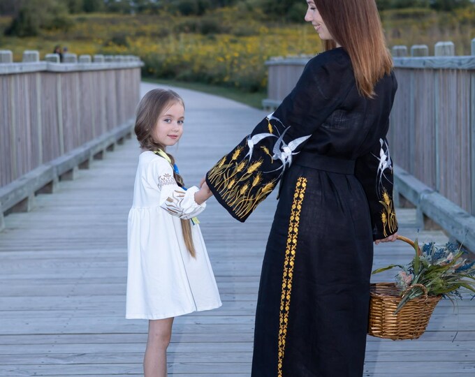 Ukrainian Vyshyvanka Dress | Ukraine Embroidered Dress in USA | Handmade Traditional Ukraine-Style Boho Embroidery Gift | Вишиванка