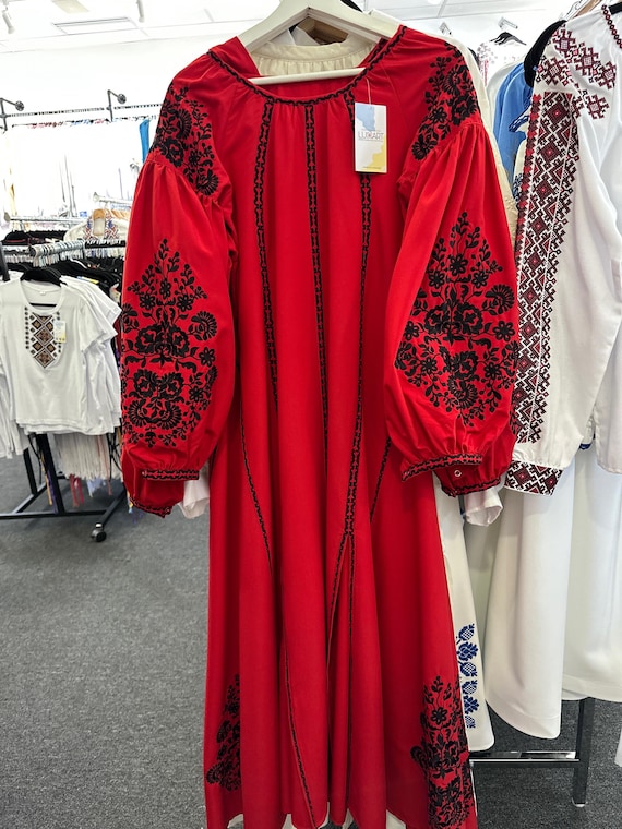 Ukrainian Vyshyvanka Dress Made in Ukraine | Embroidered Boho Gift in USA