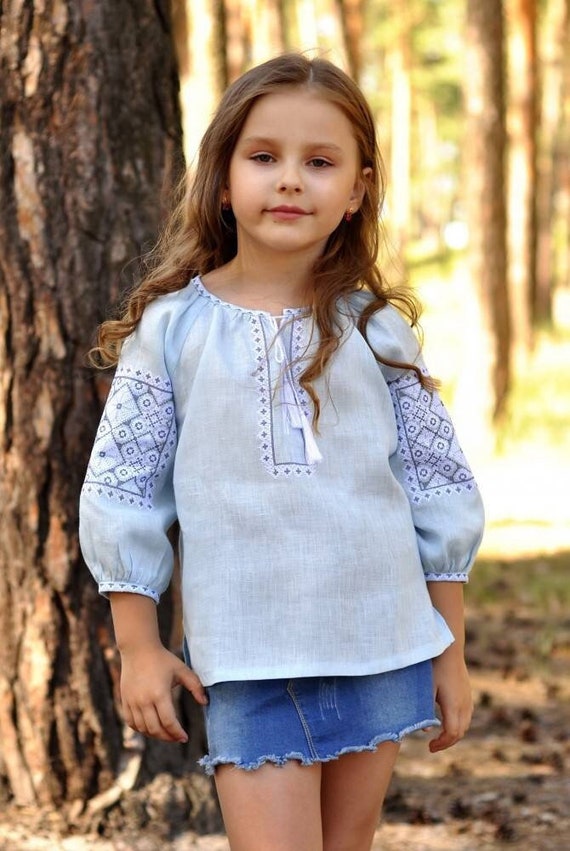 Embroidered blouse for girl Vyshyvanka shirt Ukrainian embroidery Ukrainian style vyshyvanka for girls Vyshyvanka in USA