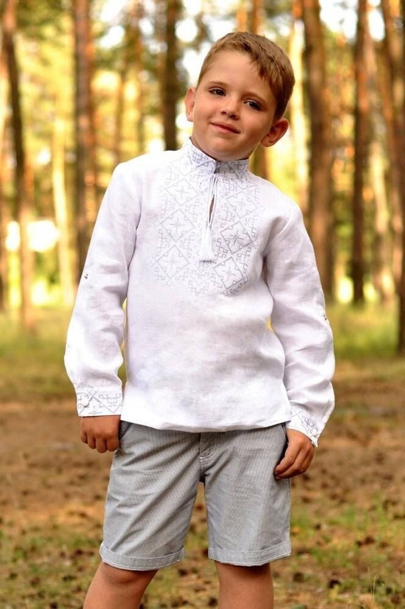 Embroidered Vyshyvanka Shirt for Boys | Ukrainian Embroidery Shirt | Traditional Ukrainian Style Gift in Stock in USA | Вишиванка у США (2)