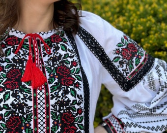 Ukrainian Embroidered Blouse for Women | Ethno Vintage Women's Vyshyvanka Shirt | Sorochka Vyshyta | Vyshyvanka Gift USA | Вишиванка (43)