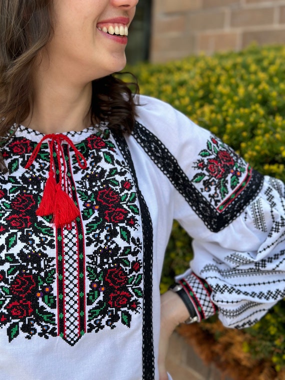 Ukrainian Embroidered Blouse for Women | Ethno Vintage Women's Vyshyvanka Shirt | Sorochka Vyshyta | Vyshyvanka Gift USA | Вишиванка (43)