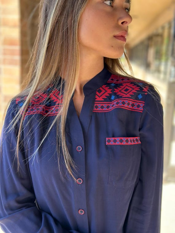 Ukrainian Embroidered Blouse for Women | Ethno Vintage Women's Vyshyvanka Shirt | Sorochka Vyshyta | Vyshyvanka Gift USA | Вишиванка (10)