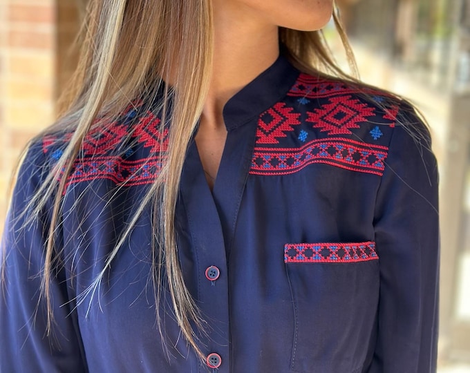 Ukrainian Embroidered Blouse for Women | Ethno Vintage Women's Vyshyvanka Shirt | Sorochka Vyshyta | Vyshyvanka Gift USA | Вишиванка (10)