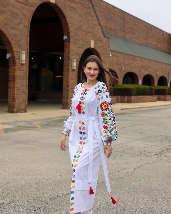 Ukrainian Vyshyvanka Dress | NEW Embroidered Dress | Handmade Traditional Ukraine-Style Boho Embroidery | Вишиванка