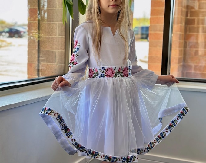 Embroidered Vyshyvanka Dress for Girls | Ukrainian Embroidery Dress | Traditional Ukrainian Style in Stock in USA | Вишиванка у США