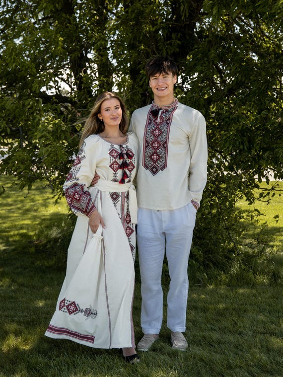 Ukrainian Vyshyvanka Dress | Ukraine Embroidered Dress in USA | Handmade Traditional Ukraine-Style Boho Embroidery Gift | Вишиванка (128)