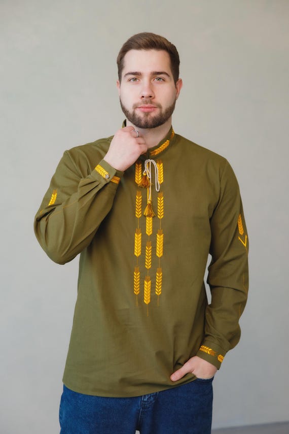 Ukrainian Vyshyvanka | Men's Embroidered Shirt | Вишиванка | Ukraine Vintage Sorochka Gift for Him | Handmade Ukrainian Clothing