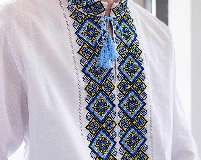 Ukrainian Vyshyvanka | Men's Embroidered Shirt | Вишиванка | Ukraine Vintage Sorochka Gift for Him | Handmade Ukrainian Clothing (5)