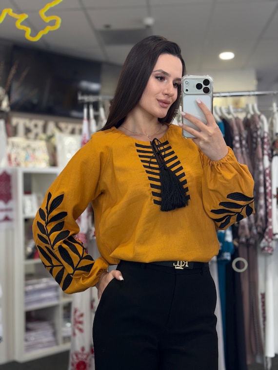 Ukrainian Embroidered Blouse for Women | Ethno Vintage Women's Vyshyvanka Shirt | Sorochka Vyshyta | Vyshyvanka Gift USA | Вишиванка (101)