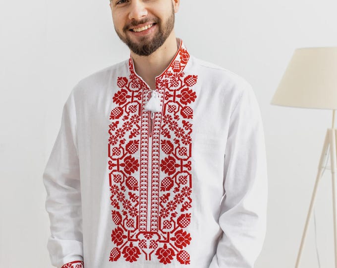Ukrainian Vyshyvanka | Men's Embroidered Shirt | Вишиванка | Ukraine Vintage Sorochka Gift for Him | Handmade Ukrainian Clothing (55)