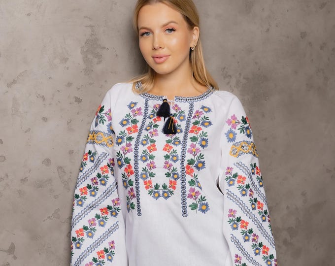 Ukrainian Embroidered Blouse for Women | Ethno Vintage Women's Vyshyvanka Shirt | Sorochka Vyshyta | Vyshyvanka Gift USA | Вишиванка (108)