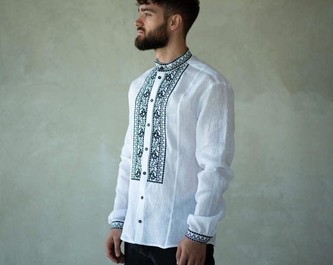 Ukrainian Vyshyvanka | Men's Embroidered Shirt | Вишиванка | Ukraine Vintage Sorochka Gift for Him | Handmade Ukrainian Clothing