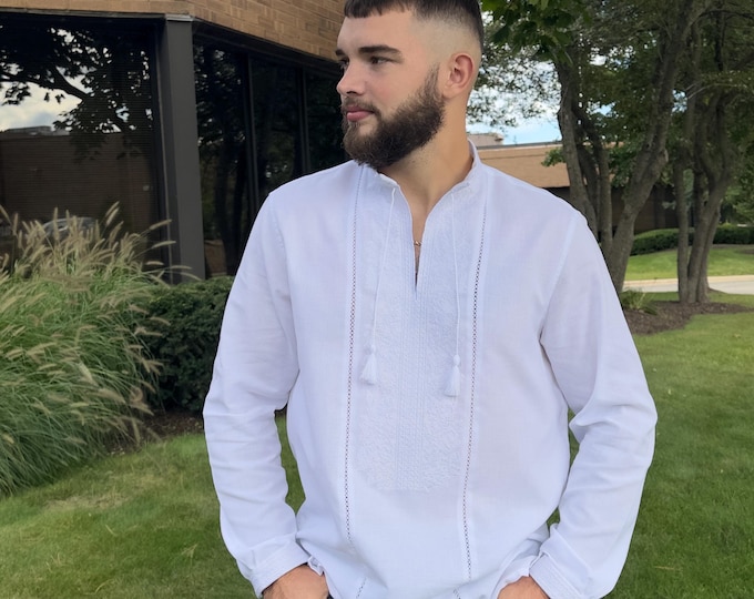 Ukrainian Vyshyvanka | Men's Embroidered Shirt | Вишиванка | Ukraine Vintage Sorochka Gift for Him | Handmade Ukrainian Clothing