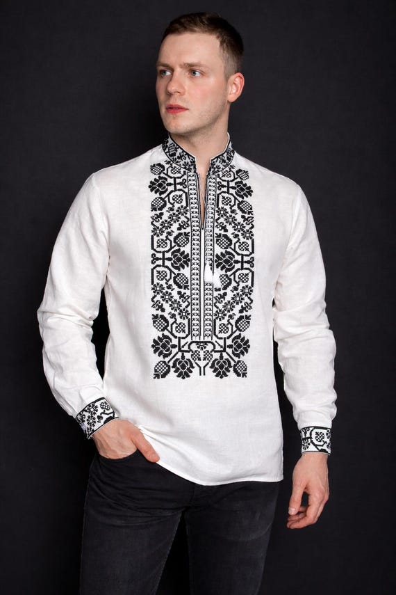 Ukrainian Vyshyvanka | Men's Embroidered Shirt | Вишиванка | Ukraine Vintage Sorochka Gift for Him | Handmade Ukrainian Clothing