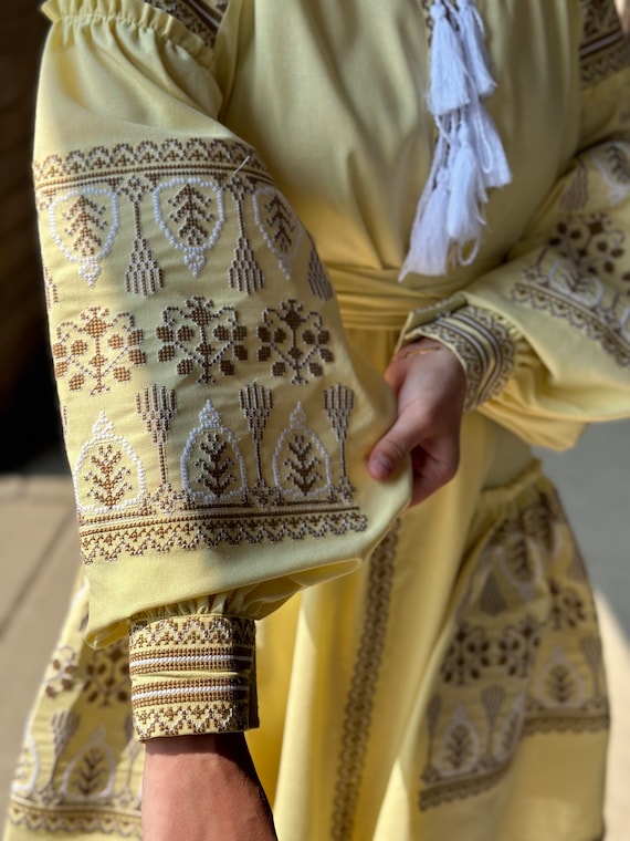 Ukrainian Vyshyvanka Dress | Ukraine Embroidered Dress in USA | Handmade Traditional Ukraine-Style Boho Embroidery Gift | Вишиванка (40)