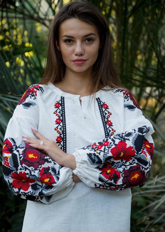 Ukrainian Embroidered Blouse for Women | Ethno Vintage Women's Vyshyvanka Shirt | Sorochka Vyshyta | Vyshyvanka Gift USA | Вишиванка
