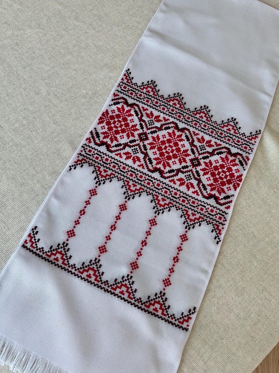 Ukrainian Embroidered Rushnyk Wedding Towel | Traditional Handmade Wedding Ceremony Towel | In Stock in USA | Вишитий Рушник