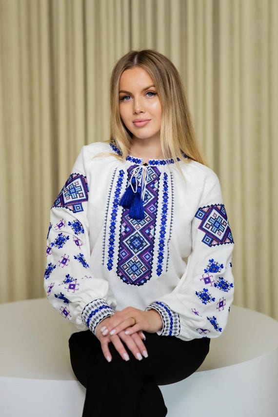 Ukrainian Embroidered Blouse for Women | Ethno Vintage Women's Vyshyvanka Shirt | Sorochka Vyshyta | Vyshyvanka Gift USA | Вишиванка