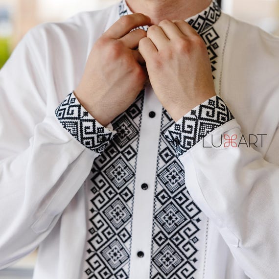 Ukrainian Vyshyvanka | Men's Embroidered Shirt | Вишиванка | Ukraine Vintage Sorochka Gift for Him | Handmade Ukrainian Clothing (17)