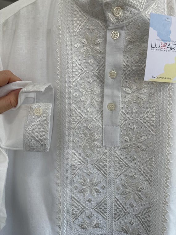 Embroidered Ukrainian Shirt, Vyshyvanka for Men, Linen Ethnic Blouse, Traditional Ukrainian Clothing