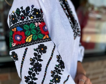 Ukrainian Embroidered Blouse for Women | Ethno Vintage Women's Vyshyvanka Shirt | Sorochka Vyshyta | Vyshyvanka Gift USA | Вишиванка (73)