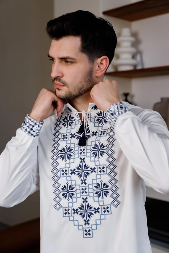 Ukrainian Vyshyvanka | Men's Embroidered Shirt | Вишиванка | Ukraine Vintage Sorochka Gift for Him | Handmade Ukrainian Clothing