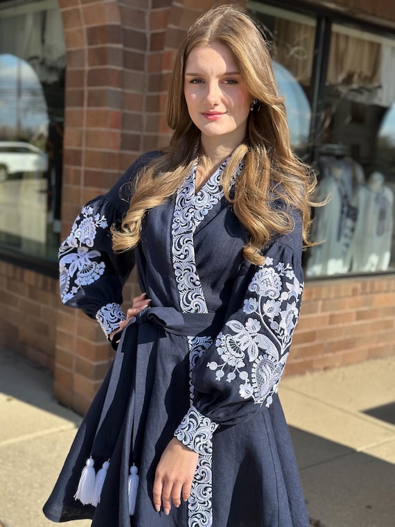 Embroidered Ukrainian Dress | Vyshyvanka Style Dress with Traditional Embroidery | Handmade Boho Chic Outfit