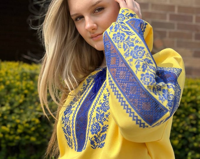 Ukrainian Embroidered Blouse for Women | Ethno Vintage Women's Vyshyvanka Shirt | Sorochka Vyshyta | Vyshyvanka Gift USA | Вишиванка (104)